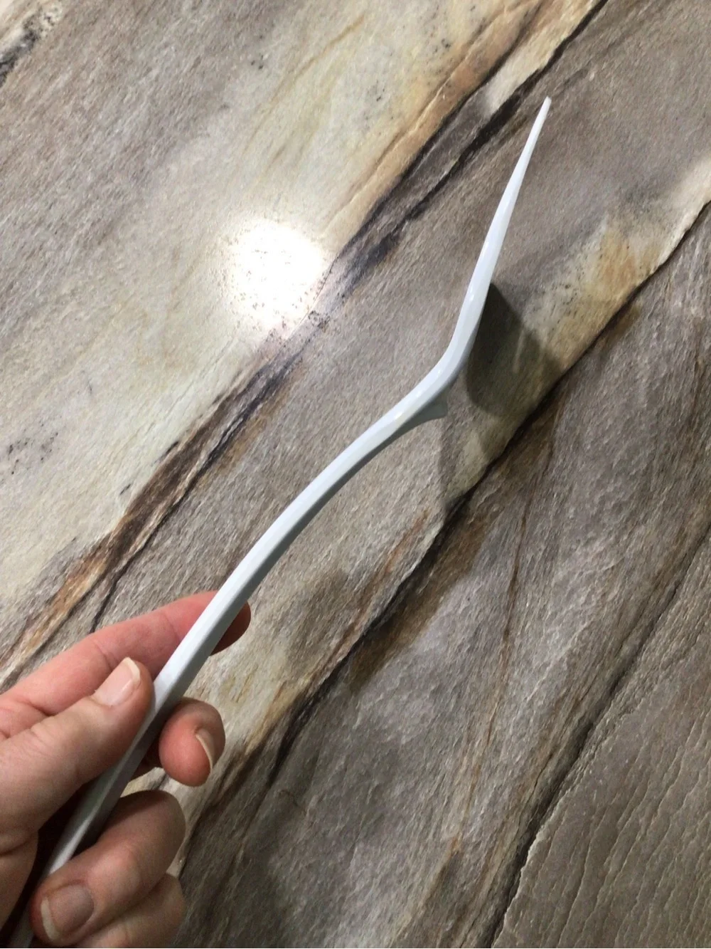 Vintage White Melamine-Ware Slotted Spatula Turner JP-639 Kitchen Utensil 11.75”